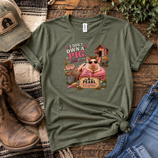 I Work for a Pig funny farm shirt product image