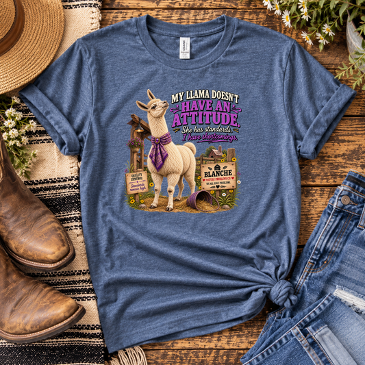 Pasture Problems Co. Blanche llama owner shirt
