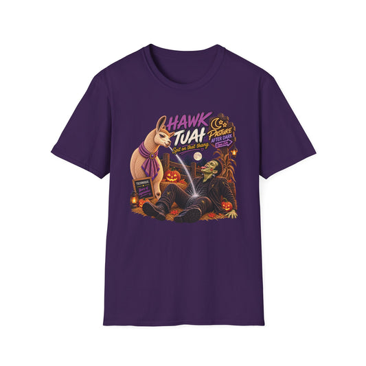 Blanche Hawk Tuah adult Halloween llama T-shirt