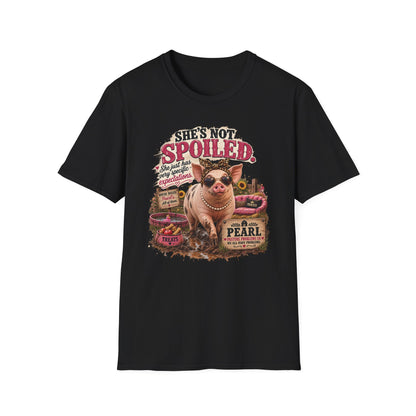 Pearl She's Not Spoiled funny pig shirt product mockup