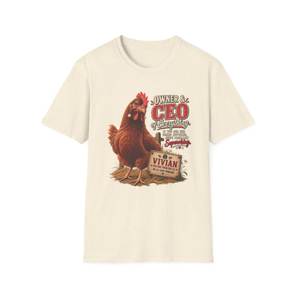 Vivian Owner and CEO of Everything chicken keeper T-shirt