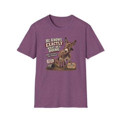 Cletus He Knows Exactly What He's Doing donkey T-shirt