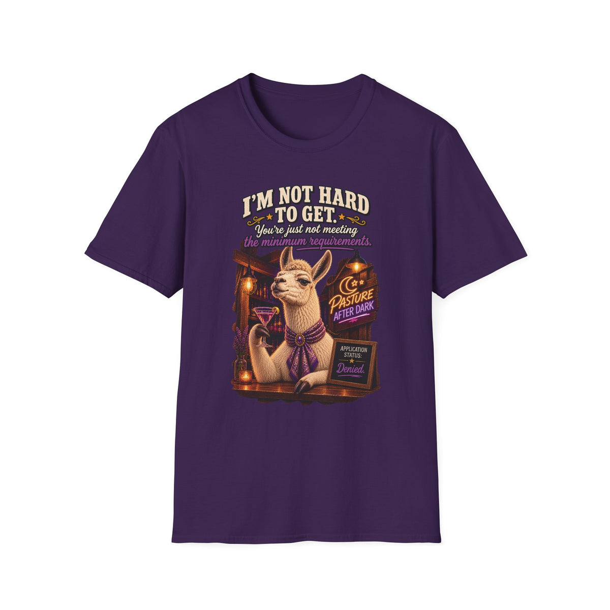 Blanche I'm Not Hard to Get adult llama T-shirt