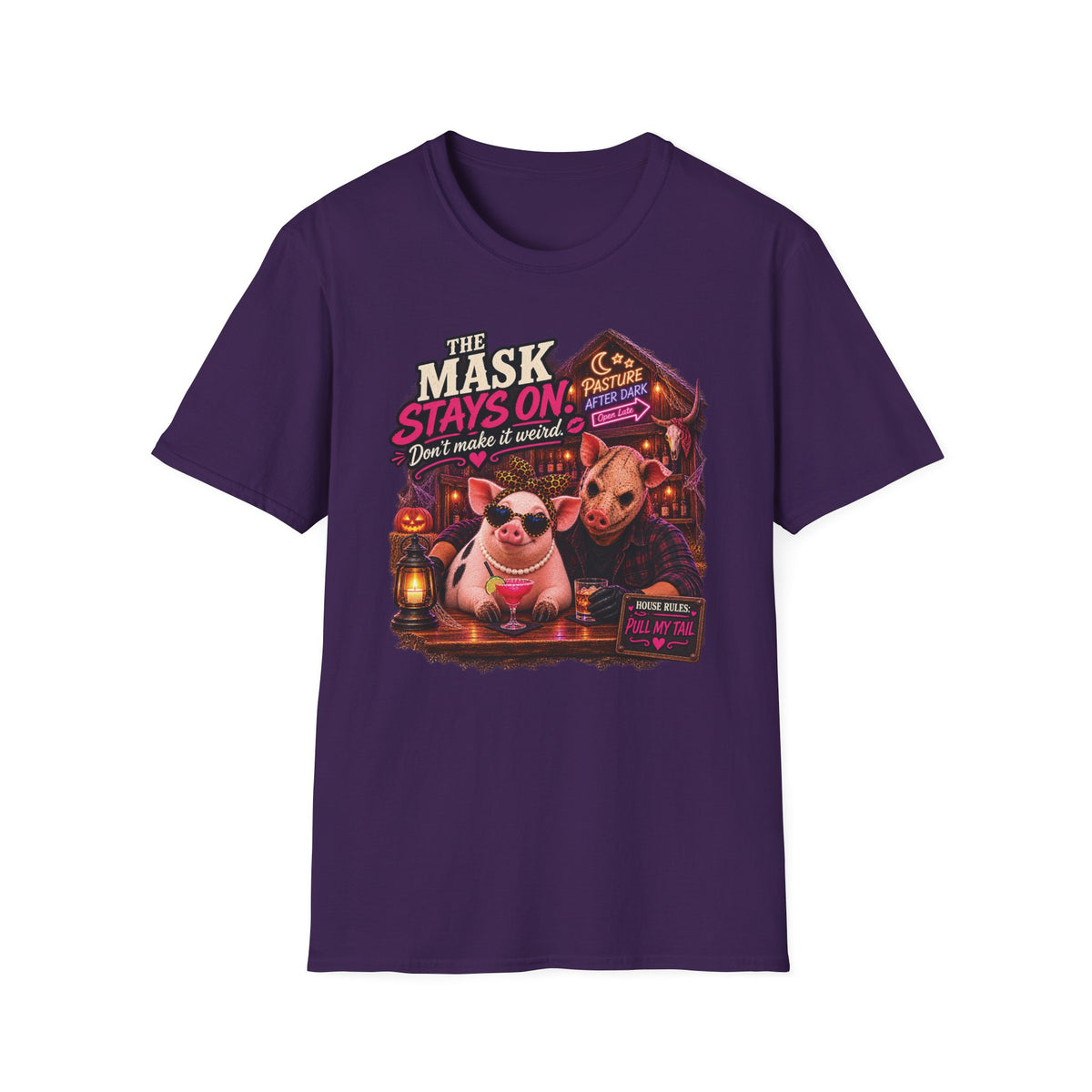 Funny adult Halloween pig T-shirt featuring Pearl