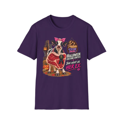 Mabel She Went as Her Ex adult Halloween cow T-shirt