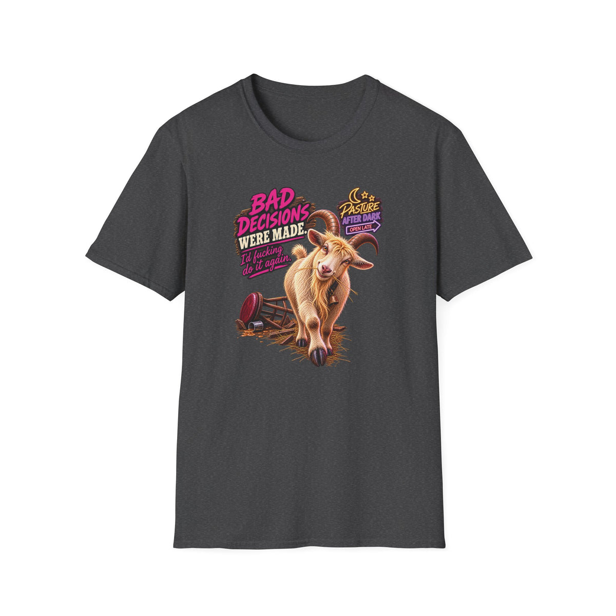 Gary Bad Decisions Were Made adult goat shirt product mockup