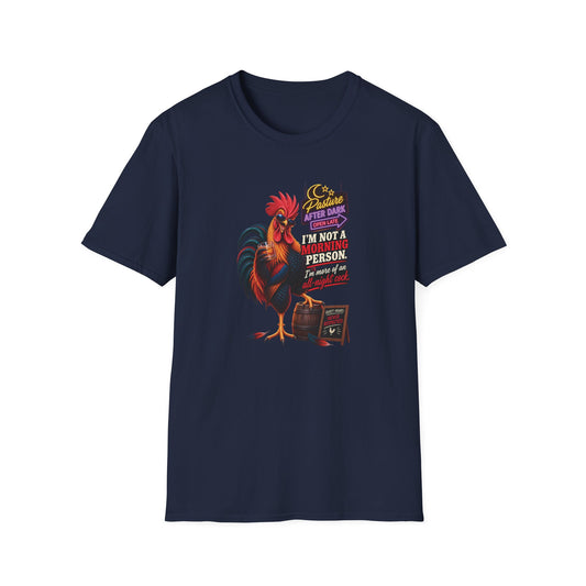 Randy All-Night Cock adult rooster T-shirt