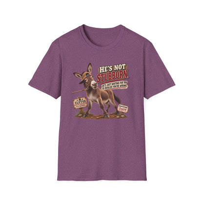 Cletus He's Not Stubborn funny donkey T-shirt