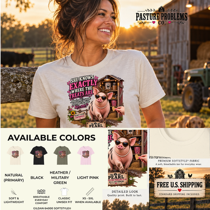 She Knows Where the Treats Are pig shirt product image