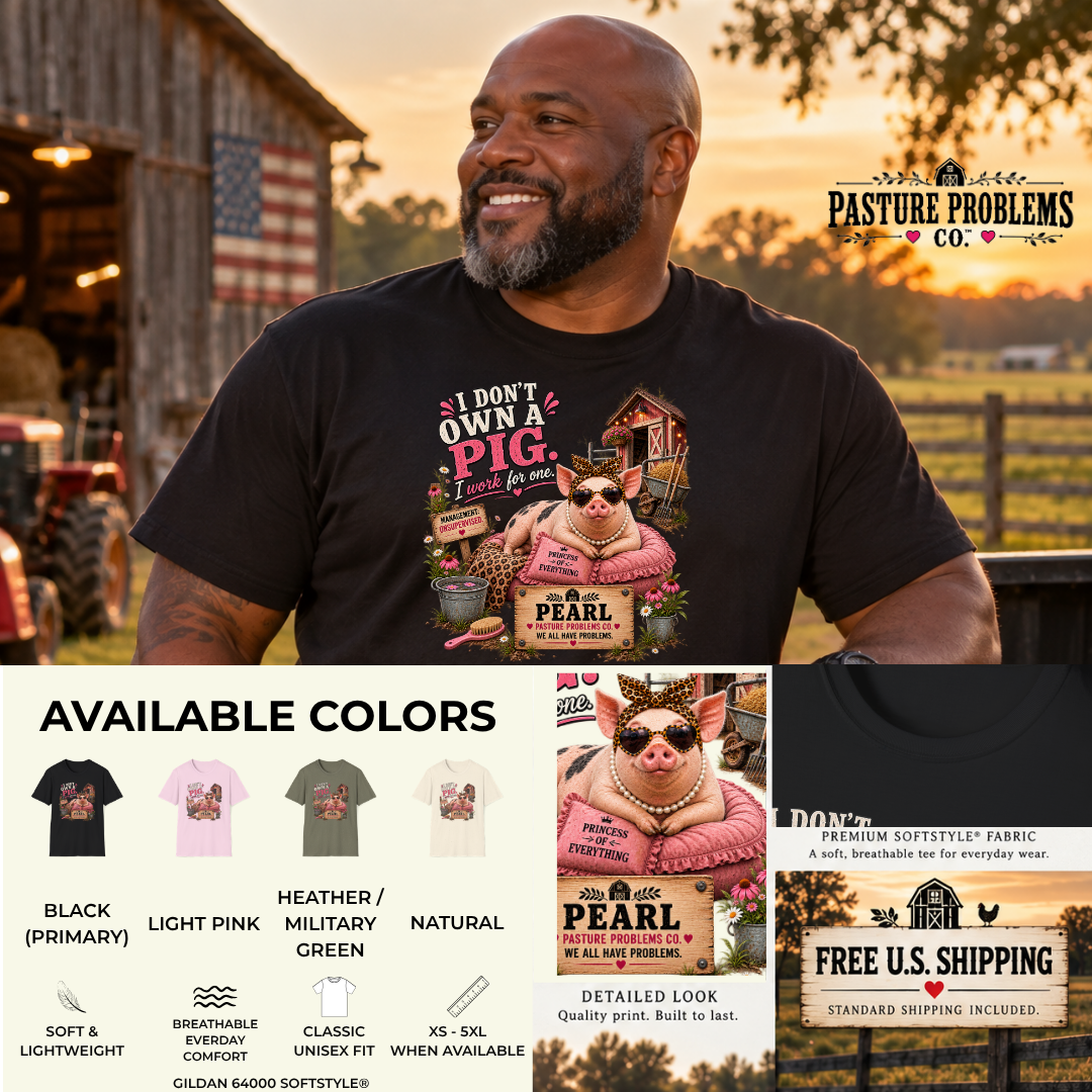 Pearl pig lover graphic T-shirt product image