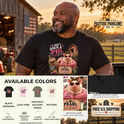 Pearl pig lover graphic T-shirt product image