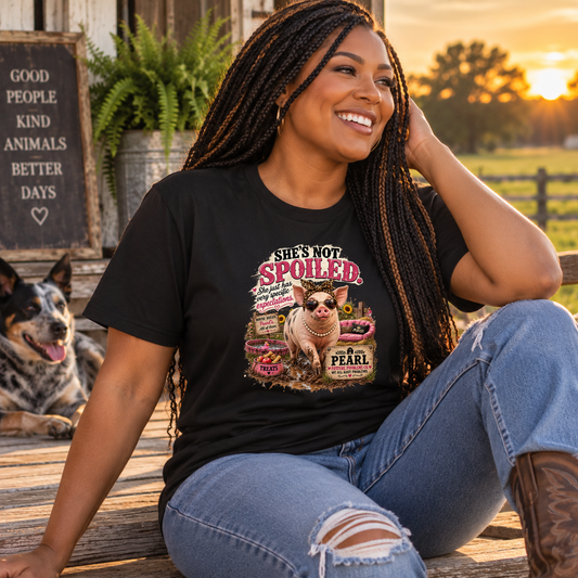 She's Not Spoiled pig shirt product image