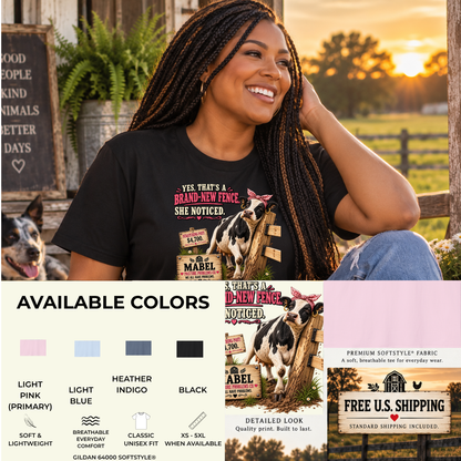 Funny farm cow shirt featuring Mabel product mockup