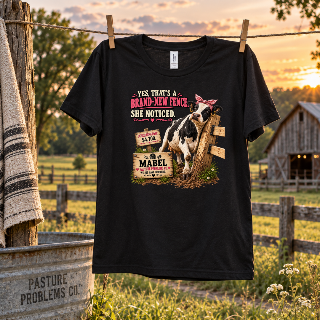 Brand-New Fence cattle humor T-shirt product image