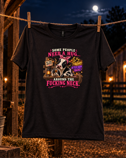Pasture After Dark dark farm humor cow shirt