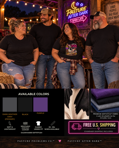Pasture After Dark Mabel cow humor shirt product image