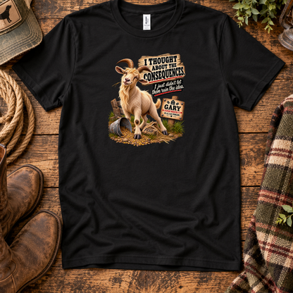 Funny goat T-shirt featuring Gary from Pasture Problems Co.