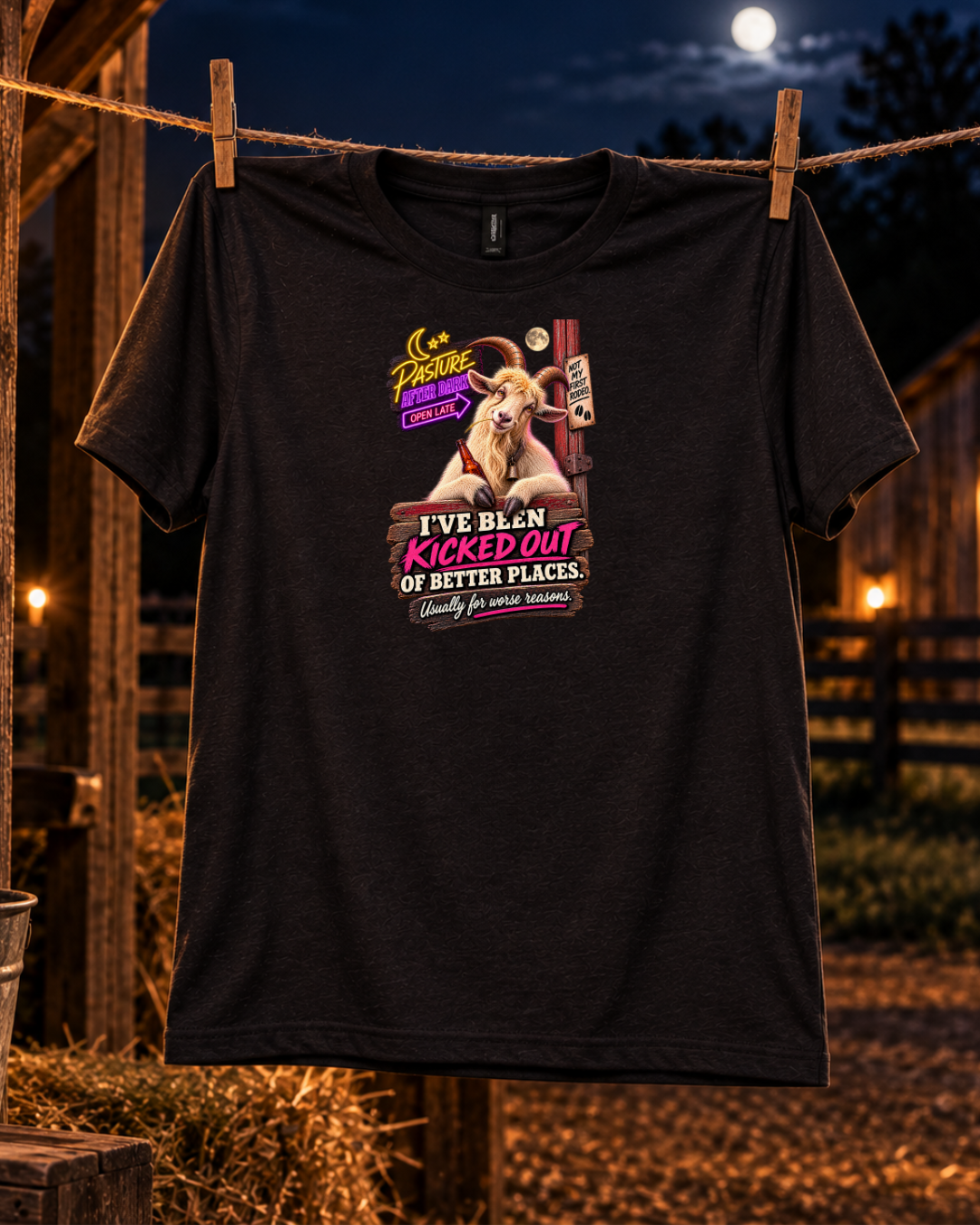 Pasture After Dark Gary goat humor shirt product image