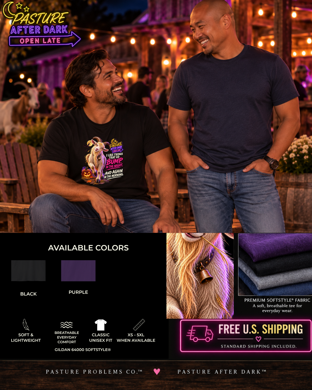 Gary Things That Go Bump adult Halloween goat shirt mockup