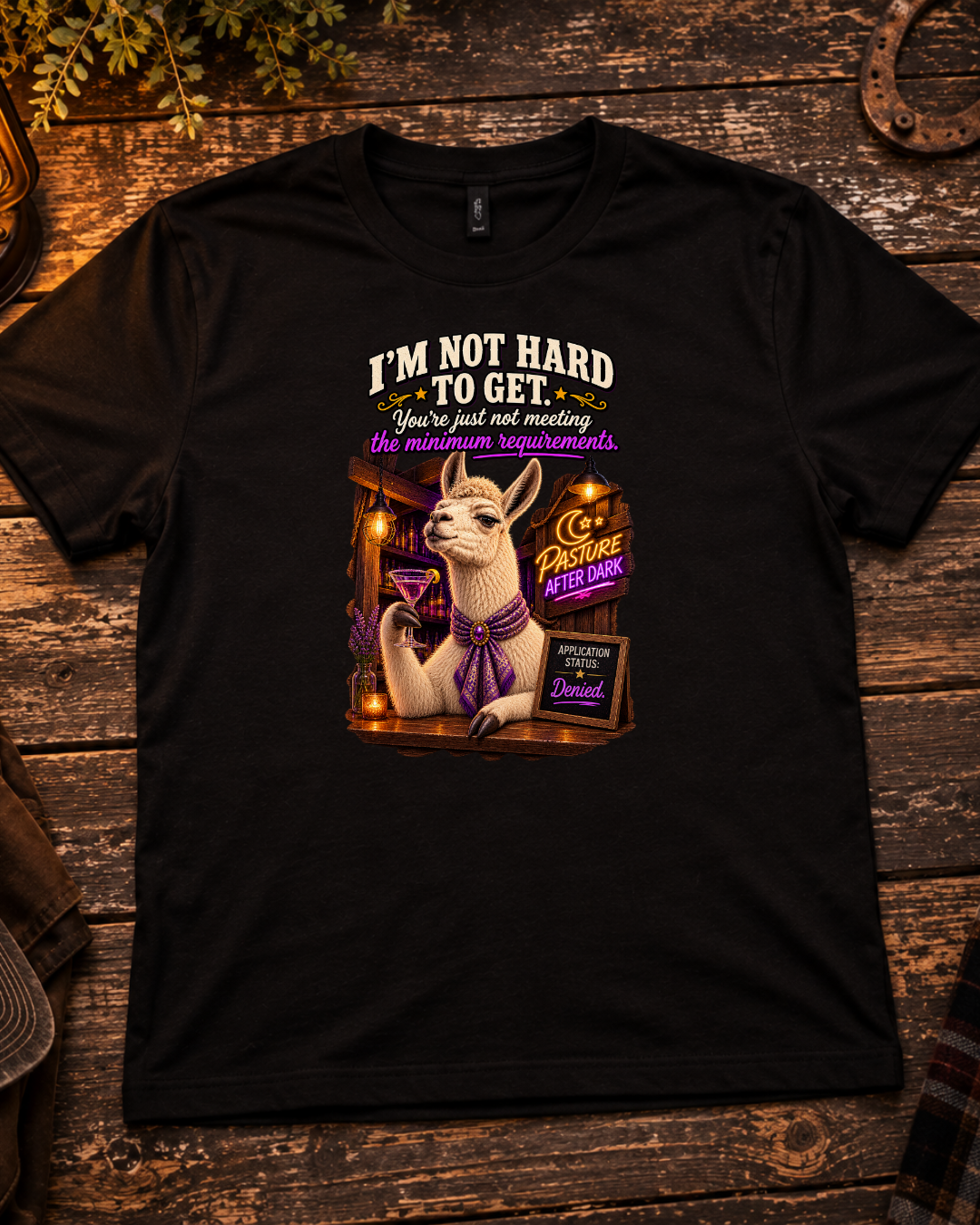 I'm Not Hard to Get adult farm humor shirt mockup