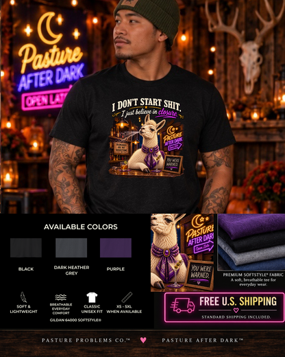 Funny adult llama T-shirt featuring Blanche