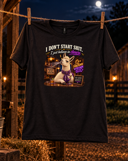 I Don't Start Shit llama shirt product image