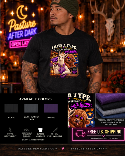 I Have a Type adult farm humor shirt mockup