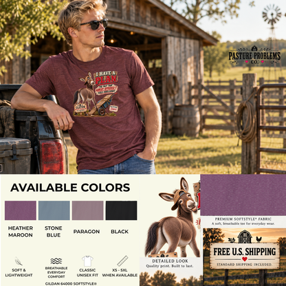 Funny donkey T-shirt featuring Cletus and his questionable plan