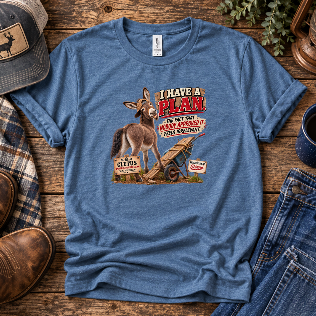 Pasture Problems Co. Cletus donkey humor shirt