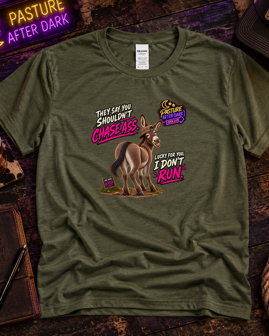 Funny adult donkey T-shirt featuring Cletus