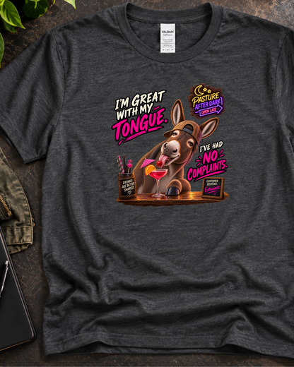 Great With My Tongue donkey humor shirt product image