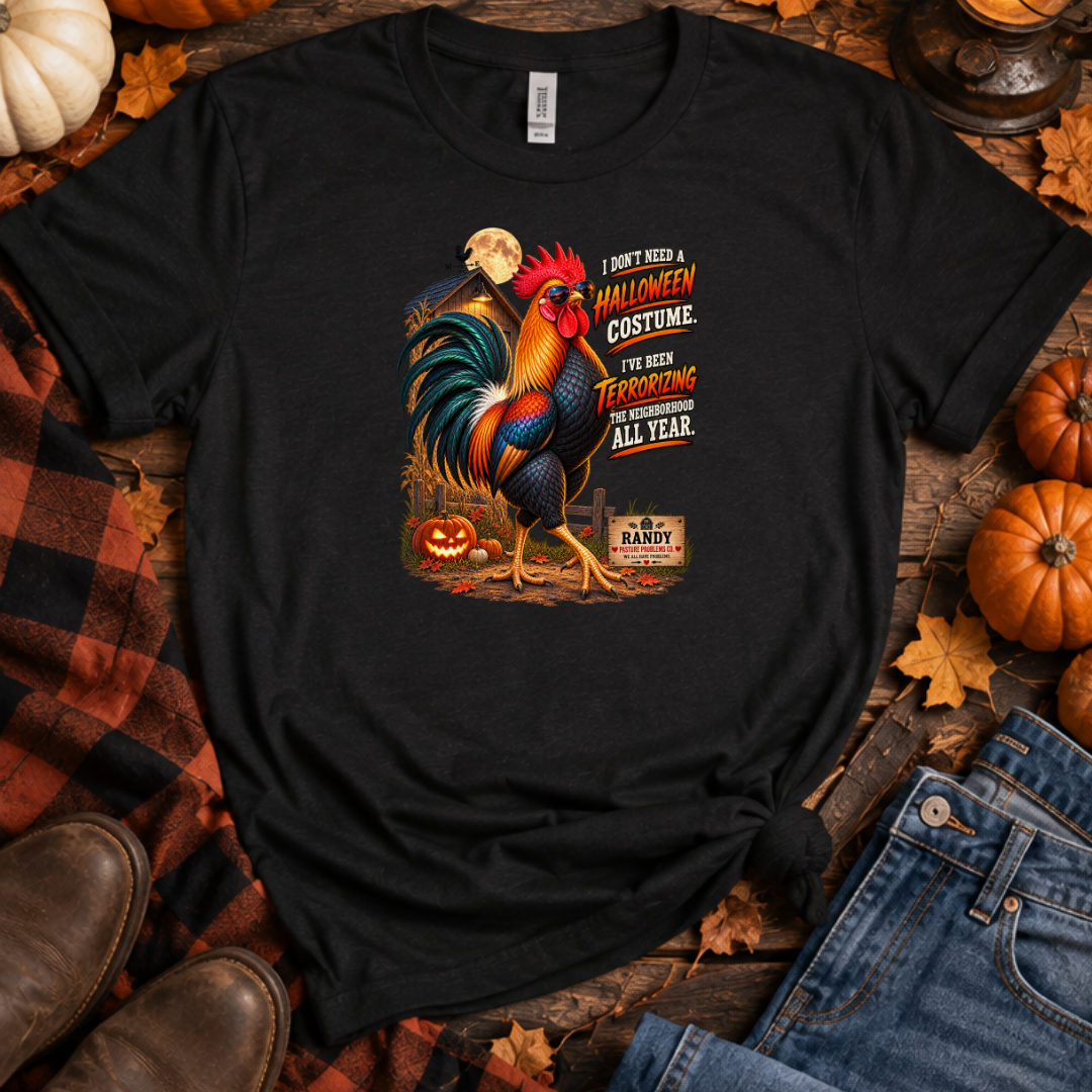 Randy No Halloween Costume funny rooster T-shirt