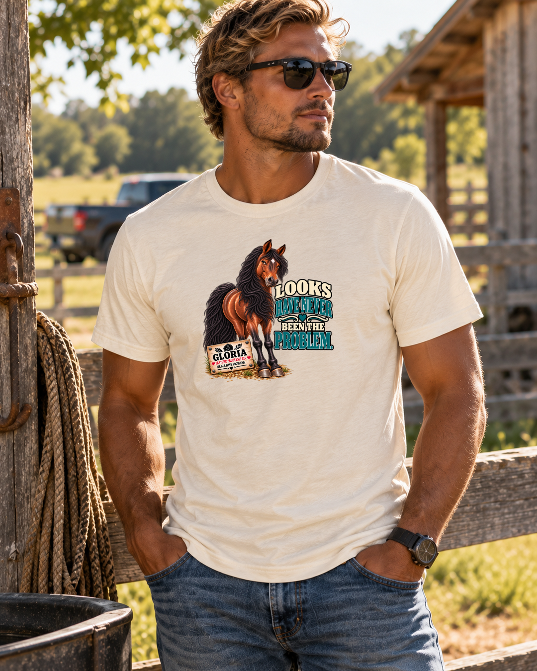 Looks Have Never Been the Problem – Gloria Horse T-Shirt — Gloria horse shirt product image