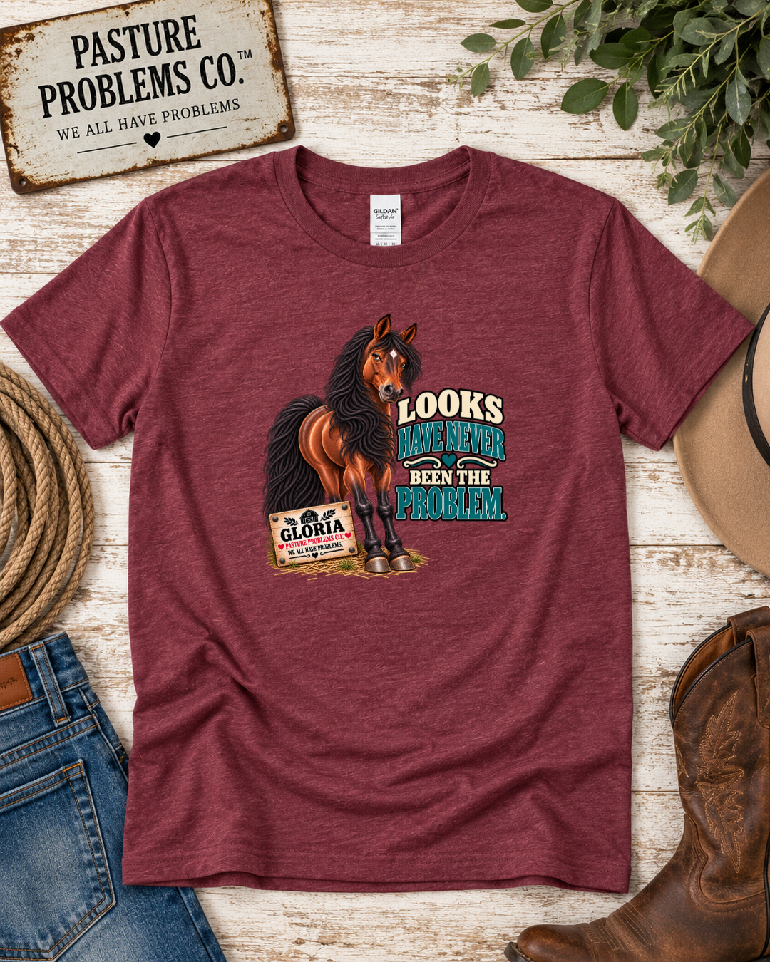 Looks Have Never Been the Problem – Gloria Horse T-Shirt — Gloria horse shirt product image