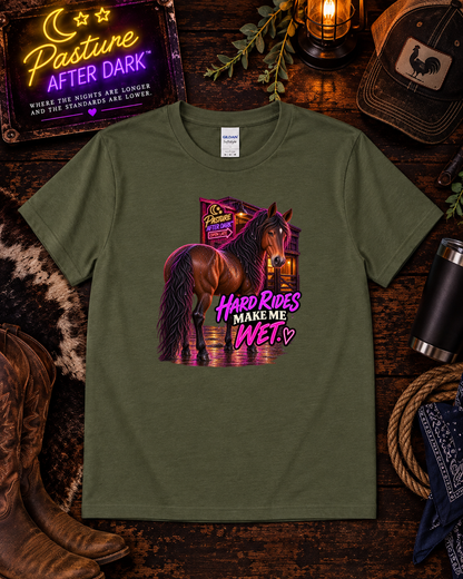 Hard Rides Make Me Wet – Gloria Horse T-Shirt — Gloria horse shirt product image