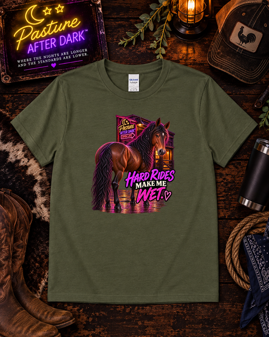 Hard Rides Make Me Wet – Gloria Horse T-Shirt — Gloria horse shirt product image