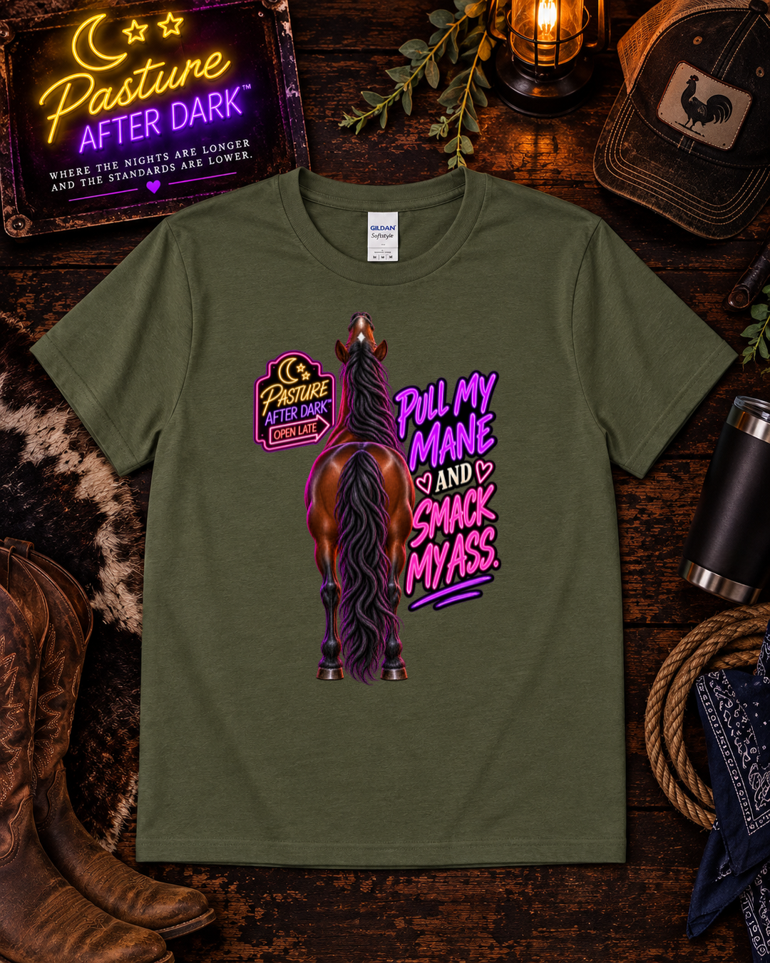 Pull My Mane and Smack My Ass – Gloria Horse T-Shirt — Gloria horse shirt product image