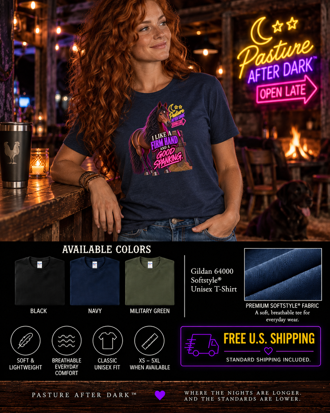 I Like a Firm Hand and a Good Spanking – Gloria Horse T-Shirt — Gloria horse shirt product image