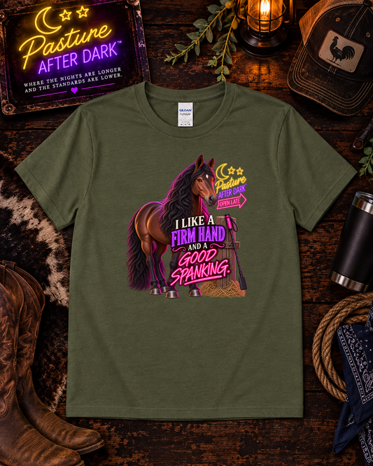 I Like a Firm Hand and a Good Spanking – Gloria Horse T-Shirt — Gloria horse shirt product image