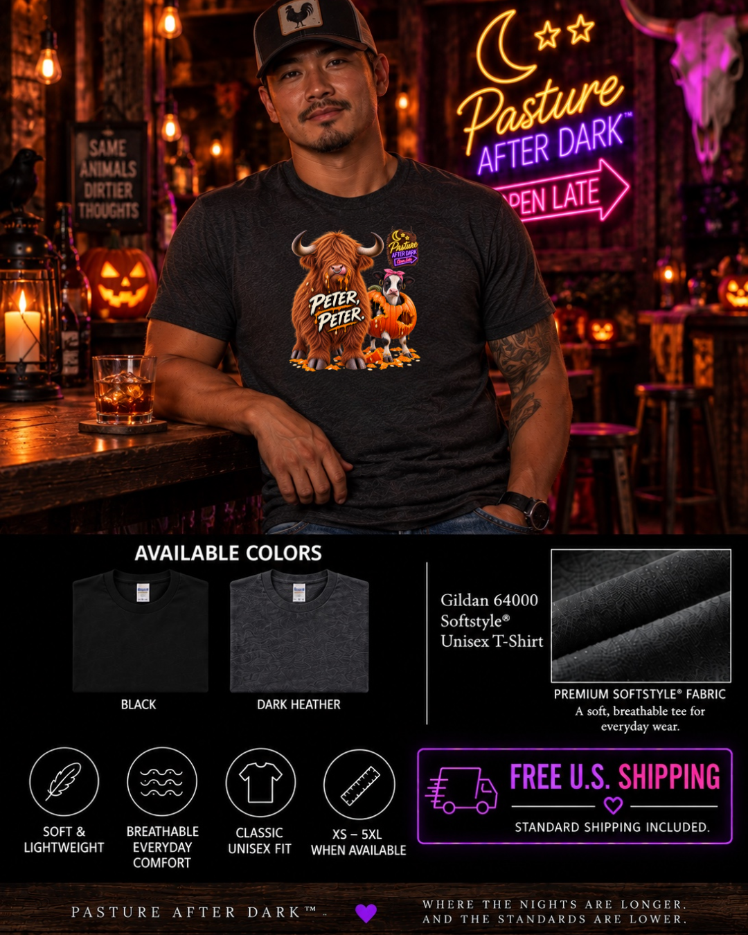 Peter, Peter — Funny Adult Halloween Highland Cow T-Shirt — Waylon Highland cow shirt product image