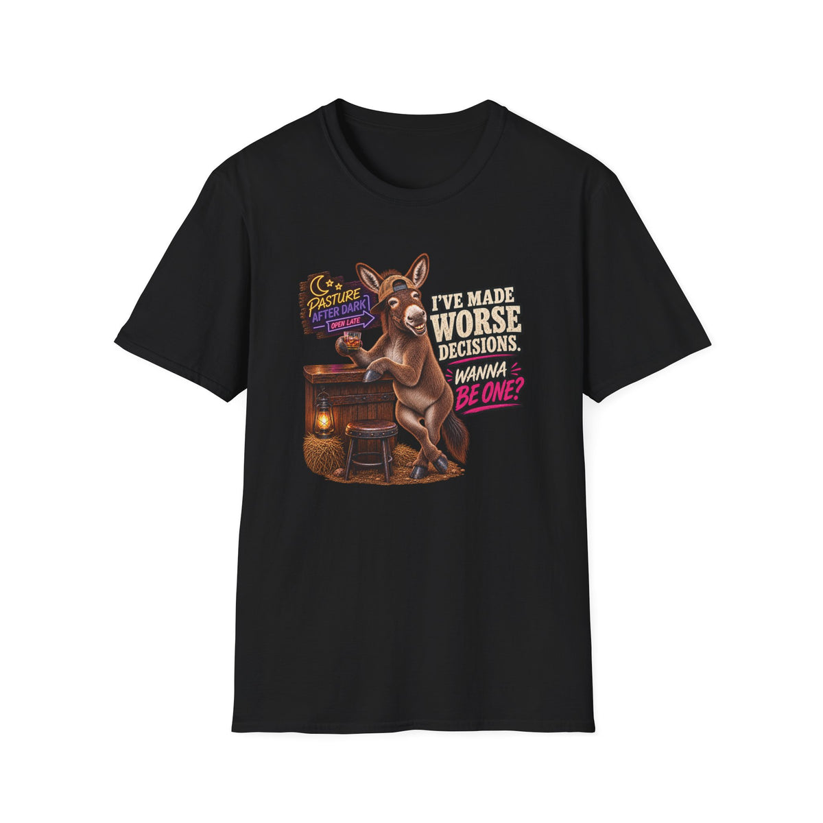 Cletus I've Made Worse Decisions adult donkey T-shirt
