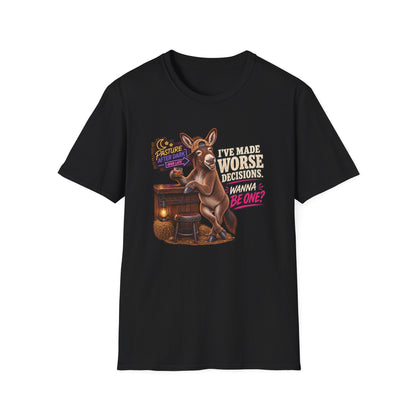Cletus I've Made Worse Decisions adult donkey T-shirt