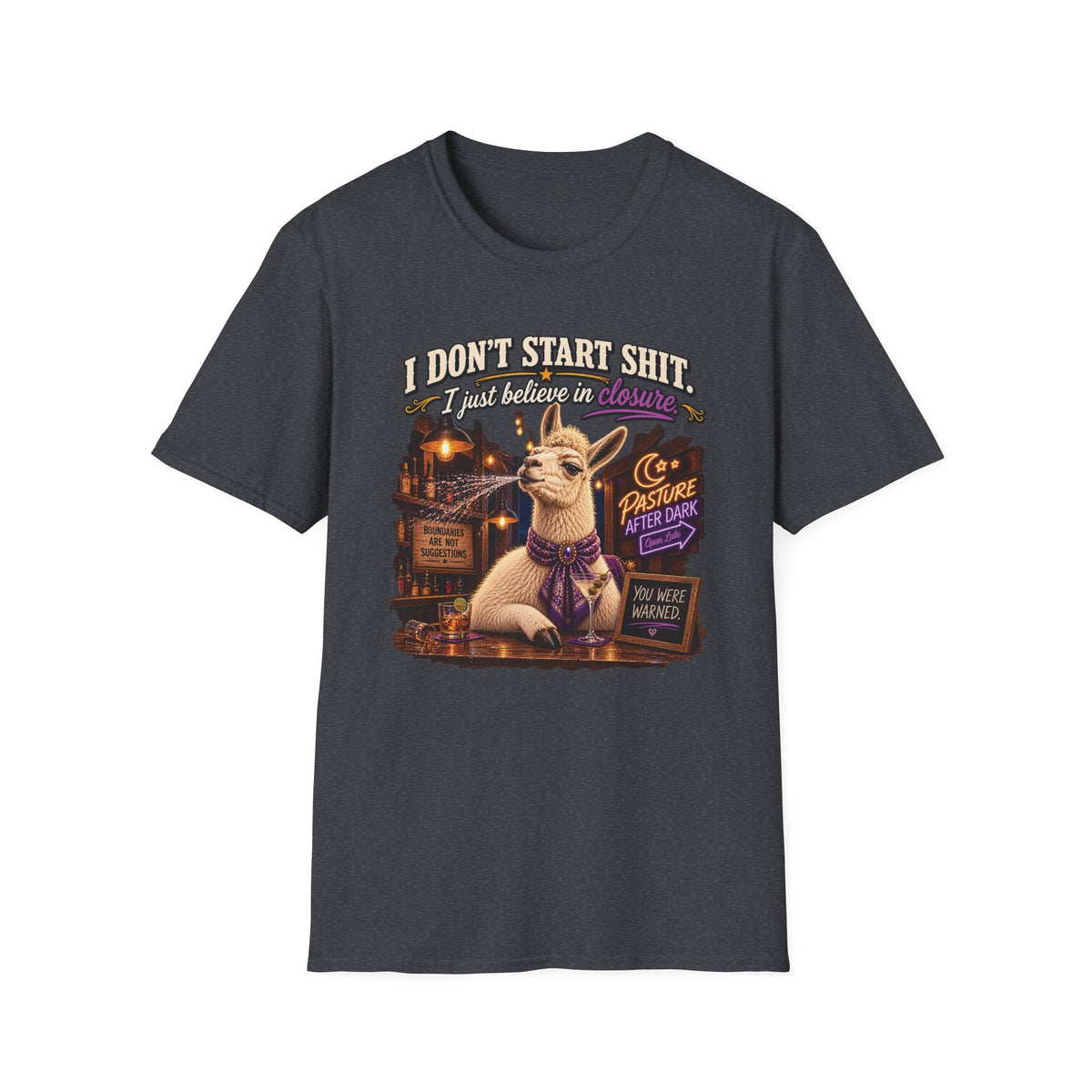 Blanche I Don't Start Shit adult llama shirt product mockup