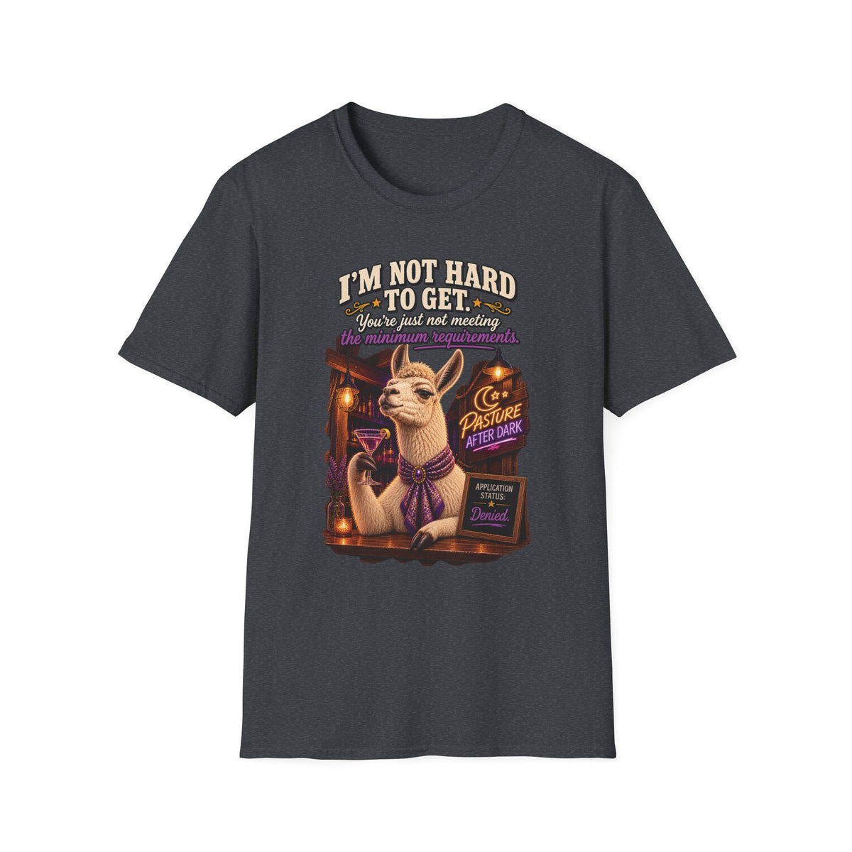 Blanche I'm Not Hard to Get adult llama shirt product mockup
