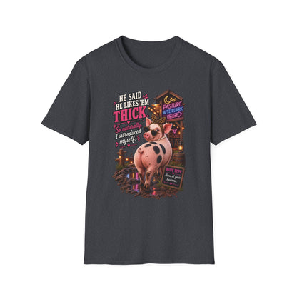 Funny adult pig T-shirt featuring Pearl